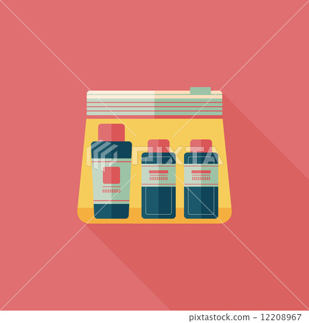 cosmetics containers flat icon with long shadow 12208967
