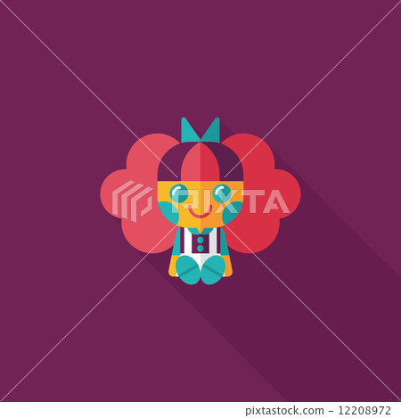 girl doll toy flat icon with long shadow,eps 10 girl doll toy flat icon with long shadow,eps 10 12208972