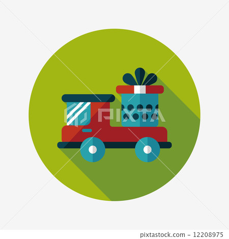 shopping cart flat icon with long shadow - Stock Illustration [12208975 ...