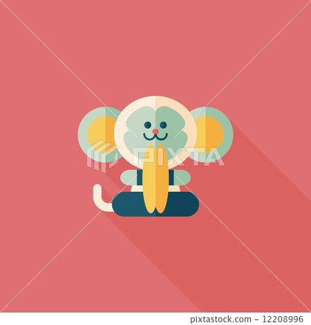 monkey toy flat icon with long shadow,eps10 12208996