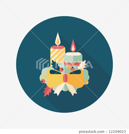 Christmas candle flat icon with long shadow.eps10 Christmas candle flat icon with long shadow.eps10 12209023