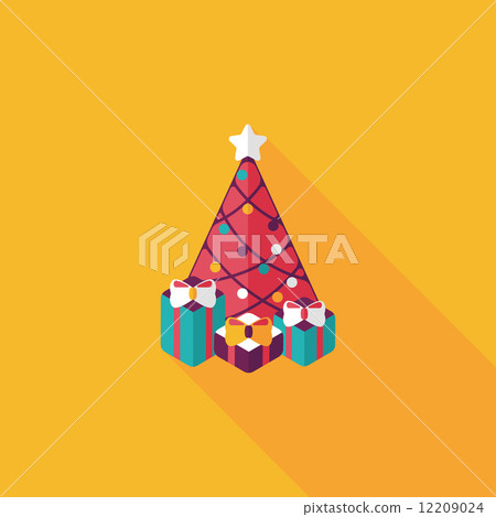 Christmas tree flat icon with long shadow eps10 Christmas tree flat icon with long shadow eps10 12209024