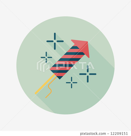 Firecracker flat icon with long shadow,eps10 12209151