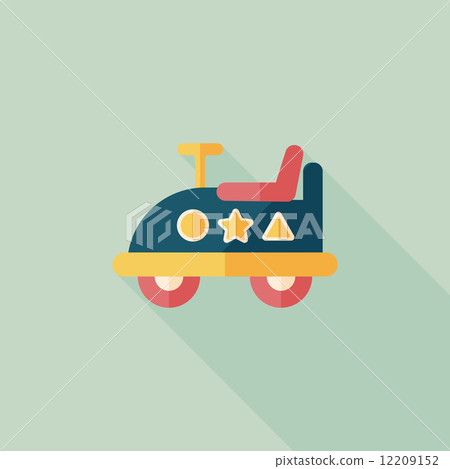 toy car flat icon with long shadow 12209152