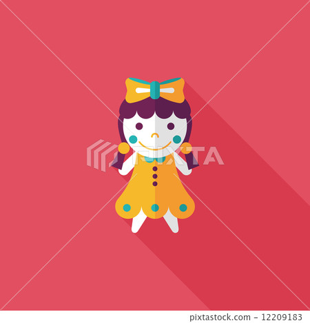 girl doll toy flat icon with long shadow,eps 10 girl doll toy flat icon with long shadow,eps 10 12209183