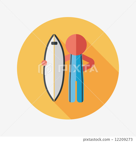 surfing flat icon with long shadow - Stock Illustration [12209273] - PIXTA