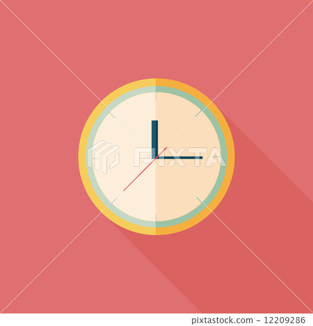 Clock flat icon with long shadow,eps10 Clock flat icon with long shadow,eps10 12209286