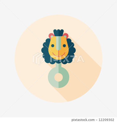 baby rattle flat icon with long shadow,eps10 12209302