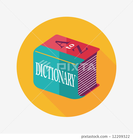 Dictionary flat icon with long shadow,eps10 12209322