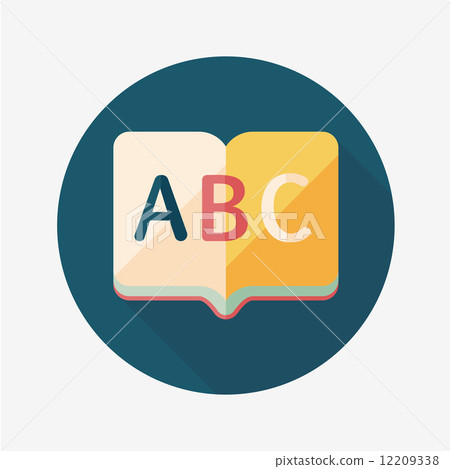 Dictionary book flat icon with long shadow,eps10 12209338