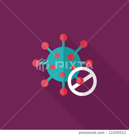 virus flat icon with long shadow virus flat icon with long shadow 12209522