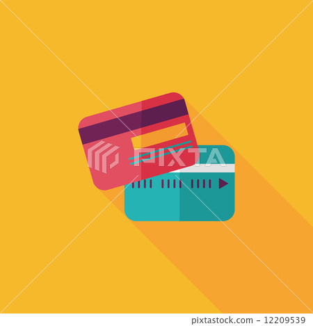credit card flat icon with long shadow credit card flat icon with long shadow 12209539