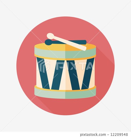 drum flat icon with long shadow,eps10 12209548