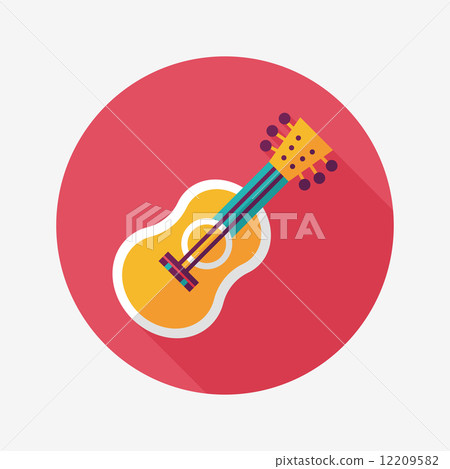 guitar flat icon with long shadow guitar flat icon with long shadow 12209582