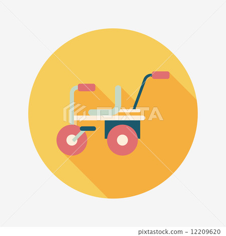 Child bike flat icon with long shadow 12209620