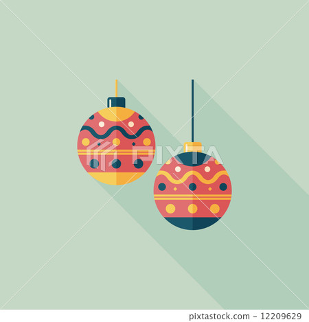 christmas ball flat icon with long shadow,eps10 12209629
