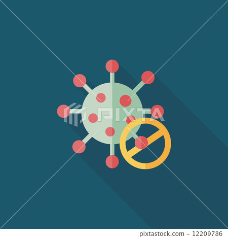 virus flat icon with long shadow - Stock Illustration [12209786] - PIXTA