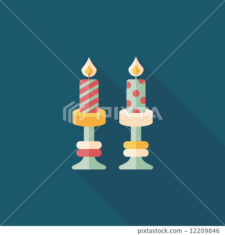 Christmas candle flat icon with long shadow,eps10 Christmas candle flat icon with long shadow,eps10 12209846