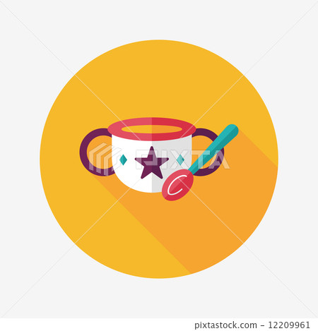 baby food bowl flat icon with long shadow,eps10 12209961