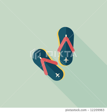 flip flop flat icon with long shadow flip flop flat icon with long shadow 12209963