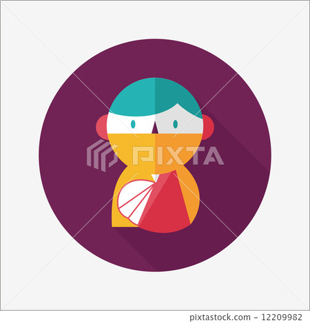Female patient flat icon with long shadow 12209982