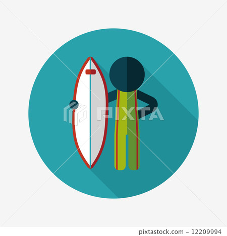 surfing flat icon with long shadow - Stock Illustration [12209994] - PIXTA