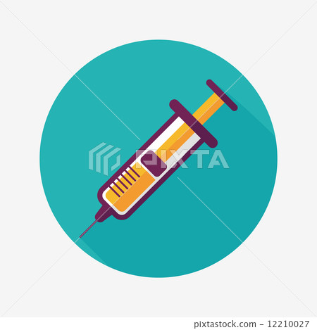 syringe flat icon with long shadow syringe flat icon with long shadow 12210027