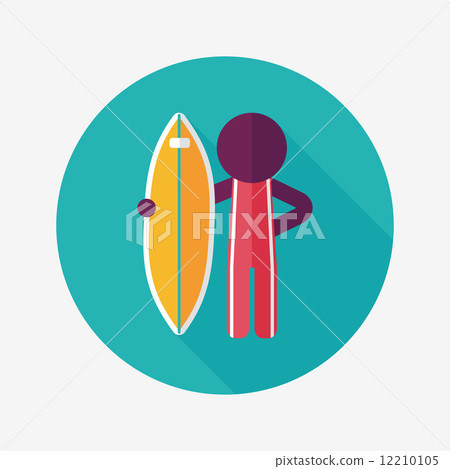 surfing flat icon with long shadow - Stock Illustration [12210105] - PIXTA