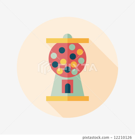 Gumball Machine flat icon with long shadow,eps10 - Stock Illustration ...