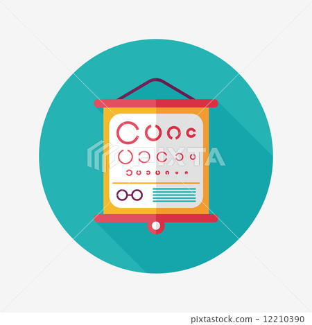 eye test chart flat icon with long shadow 12210390