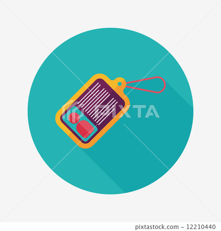 Identification card flat icon with long shadow 12210440