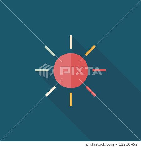sun flat icon with long shadow sun flat icon with long shadow 12210452