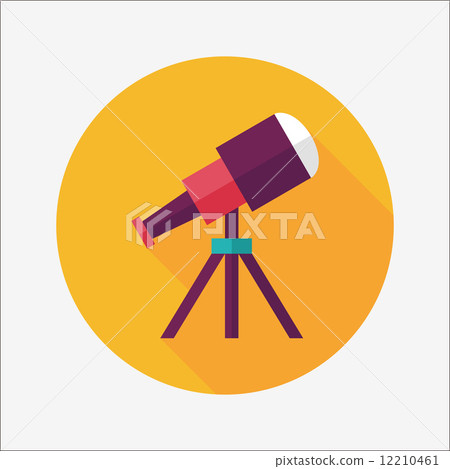 Telescope flat icon with long shadow,eps10 12210461