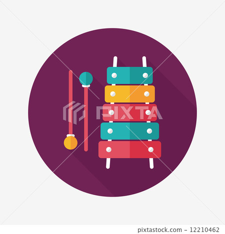 Xylophone flat icon with long shadow,eps10 12210462