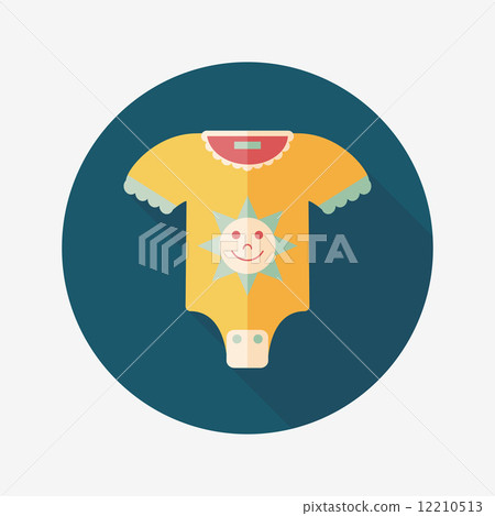 baby onesie flat icon with long shadow,EPS 10 12210513