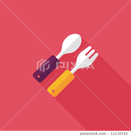 dishware and cutlery flat icon with long shadow,eps10 dishware and cutlery flat icon with long shadow,eps10 12210542