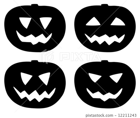Halloween pumpkin icons set isolated on white Halloween pumpkin icons set isolated on white 12211243
