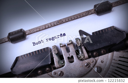 Vintage inscription made by old typewriter 12215832