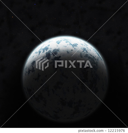 Realistic blue planet against the starry sky. Realistic blue planet against the starry sky. 12215976