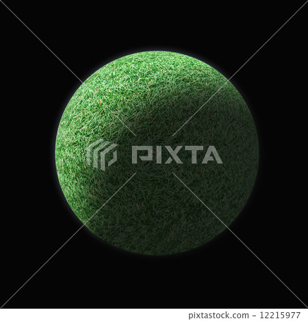 Realistic Planet of grass isolated on black background. 12215977