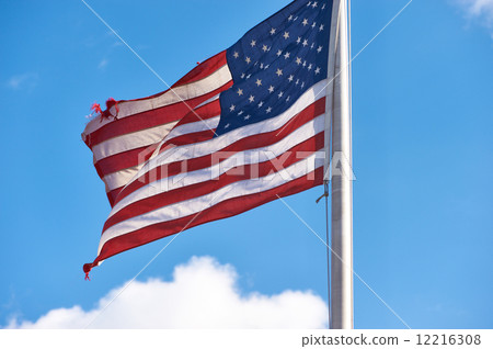 US American flag waving in the wind US American flag waving in the wind 12216308