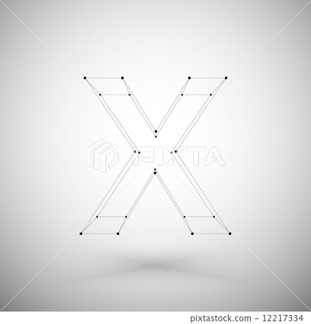 Three dimensional mesh stylish alphabet letter sign isolated on white background, single color clear Three dimensional mesh stylish alphabet letter sign isolated on white background, single color clear 12217334