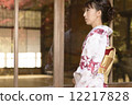 Autumnal leaves and kimono women 12217828
