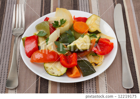grilled vegetables on the plate grilled vegetables on the plate 12219175