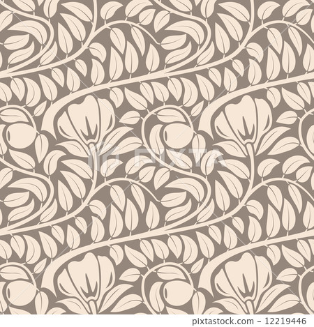 Seamless light beige floral vintage vector pattern. 12219446