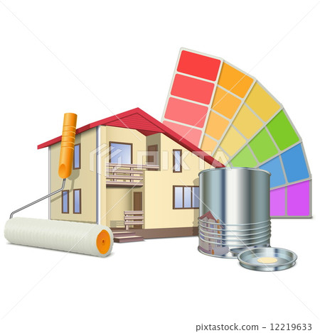 Vector Painting Concept with House 12219633