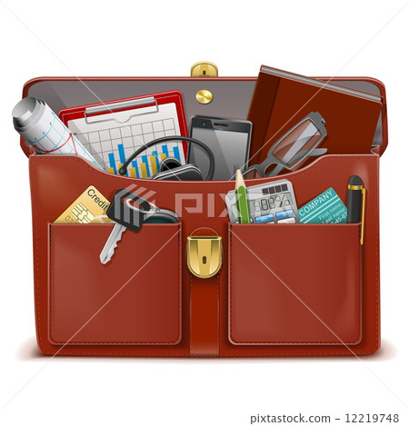 Vector Briefcase with Accessories Vector Briefcase with Accessories 12219748