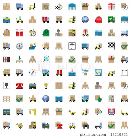Vector Shipping Icons Set 12219861