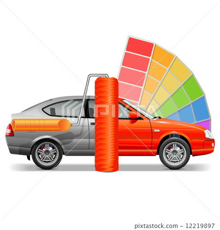 Vector Car with Paint Brush 12219897