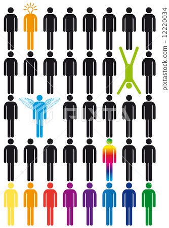 creativity concept, vector people icon set creativity concept, vector people icon set 12220034